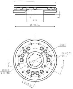 Установочные размеры роботизированной руки QJRB800-1