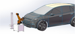 Эффект установки автоматического зарядного робота EVA400, вид спереди