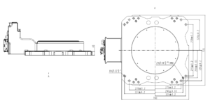 Монтажный габаритный чертеж роботизированной руки QJR130-3100M